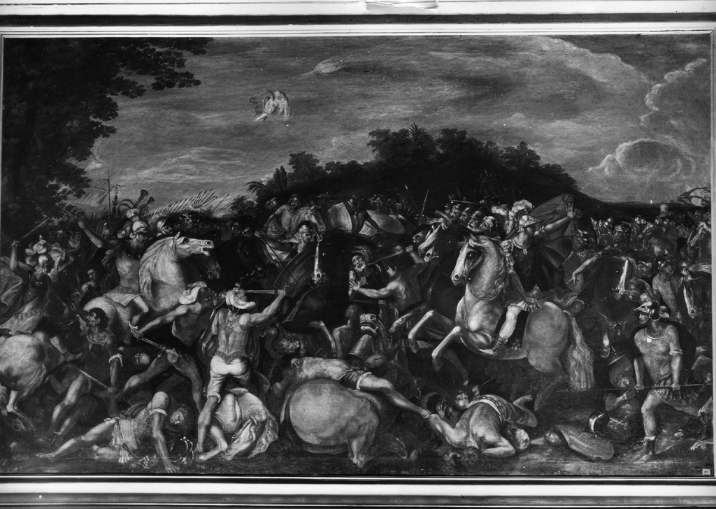 Battaglia dei Romani contro i Veienti e i Fidenati (dipinto) - ambito romano (sec. XVII)