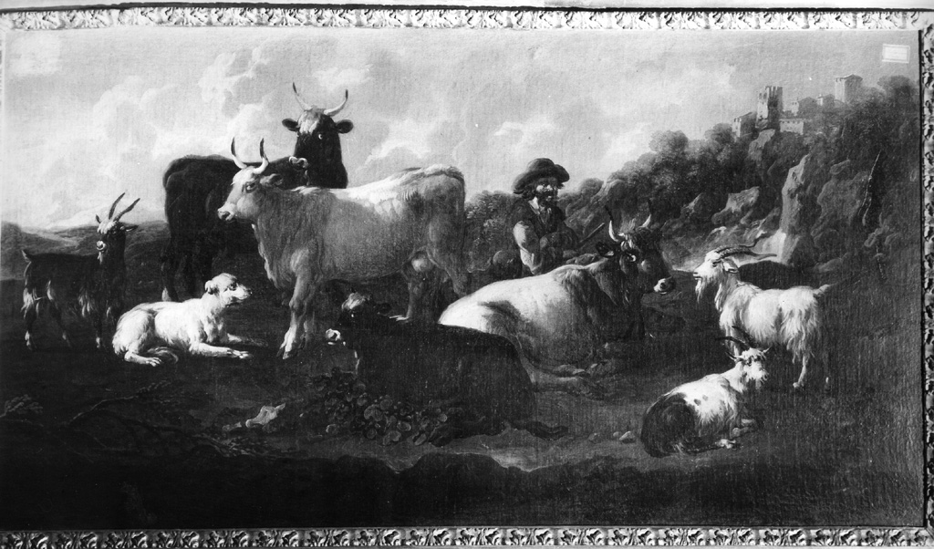 Gregge in riposo (dipinto) di Roos Philipp Peter detto Rosa da Tivoli (sec. XVII)
