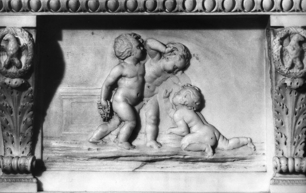 Putti vendemmianti, che lottano (rilievo, elemento d'insieme) di Pacetti Vincenzo (sec. XVIII)