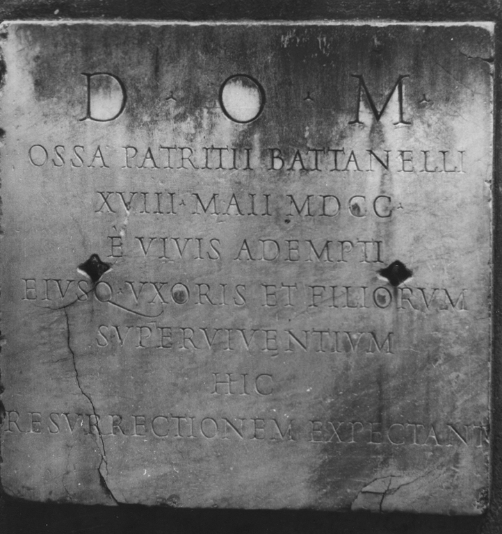 lapide - ambito romano (sec. XVIII)