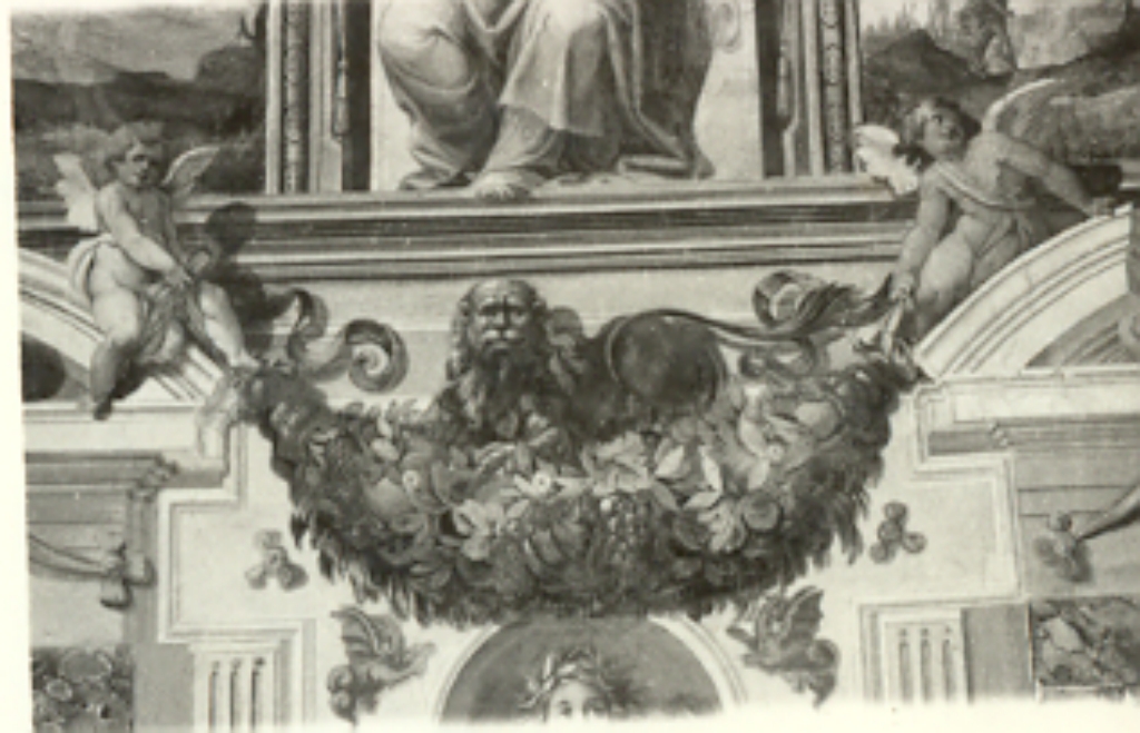 Festone con leone (dipinto) di Cesari Giuseppe detto Cavalier d'Arpino (maniera) (sec. XVII)