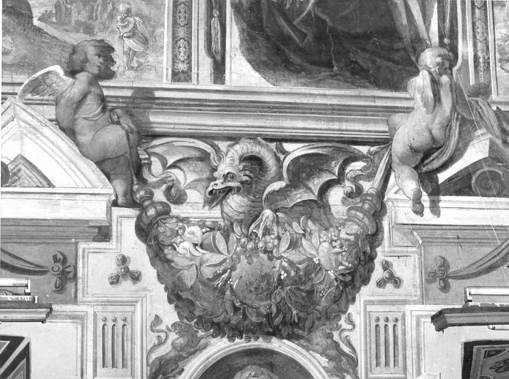 Festone con drago (dipinto) di Cesari Giuseppe detto Cavalier d'Arpino (maniera) (sec. XVII)