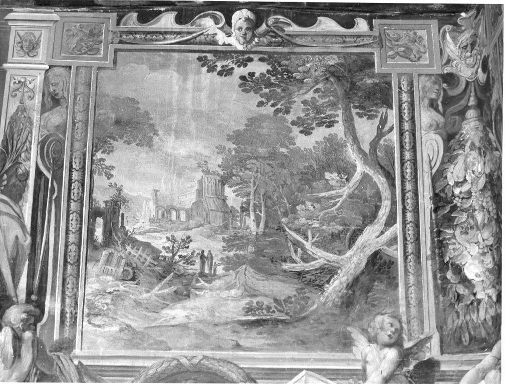Paesaggio (dipinto) di Cesari Giuseppe detto Cavalier d'Arpino (maniera) (sec. XVII)
