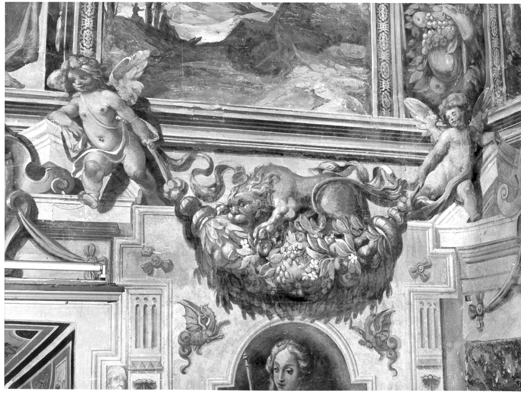 Puttini reggifestone (dipinto) di Rossetti Cesare (sec. XVII)
