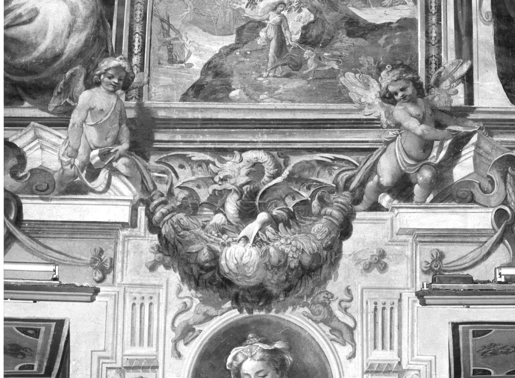 Festone con drago (dipinto) di Rossetti Cesare (e aiuti) (sec. XVII)
