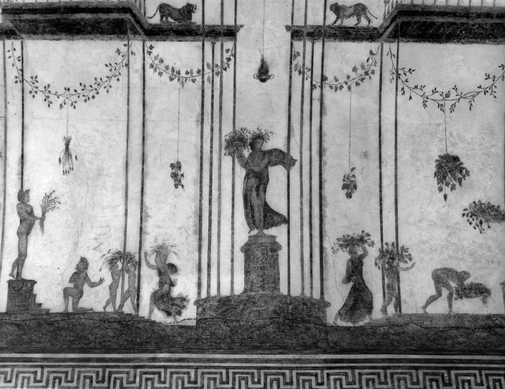 Grottesche con racemi, edicole e figure (dipinto murale) di Giovanni da Udine detto Giovanni Ricamatore (sec. XVI)