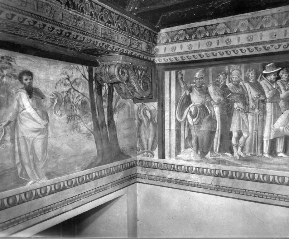 Scene storiche (dipinto murale, ciclo) di Bonaccorsi Pietro detto Perin del Vaga (cerchia) (sec. XVI)