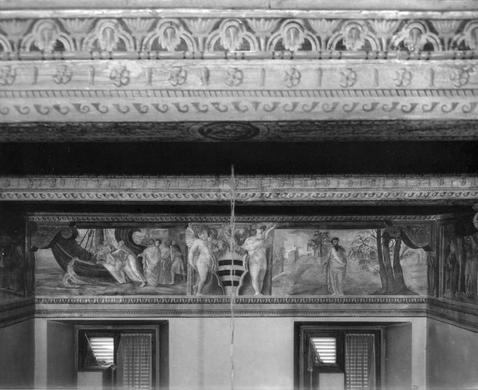 Personaggio imbarcato a forza su una nave (dipinto murale) di Bonaccorsi Pietro detto Perin del Vaga (cerchia) (sec. XVI)