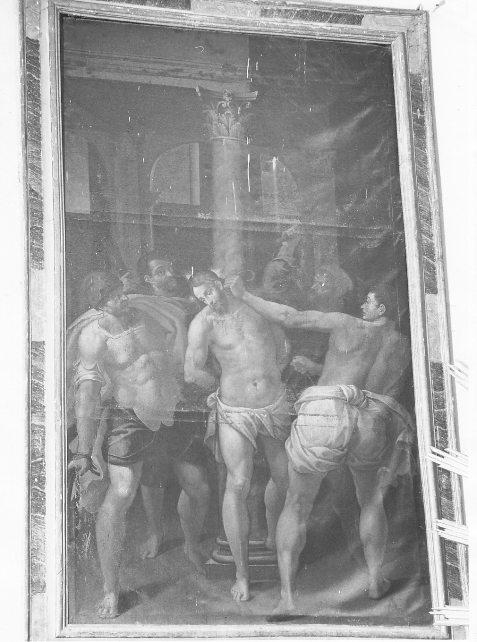 flagellazione di Cristo (dipinto, opera isolata) di Forno Marcantonio Dal (attribuito) (sec. XVI)