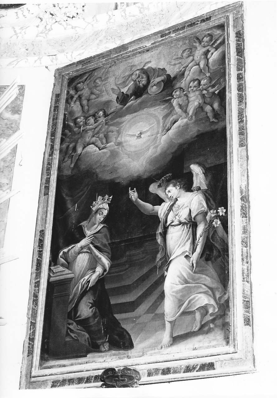 Annunciazione (dipinto, opera isolata) di Forno Marcantonio Dal (attribuito) (sec. XVI)