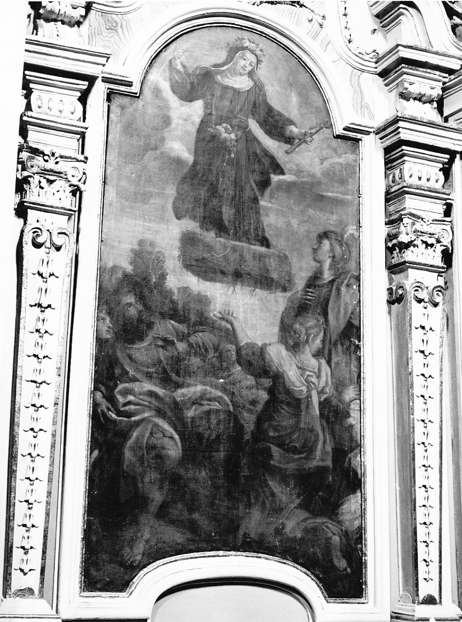 apparizione di Santa Rosa da Viterbo (dipinto, opera isolata) di Chiari Giuseppe Bartolomeo (attribuito) (sec. XVIII)