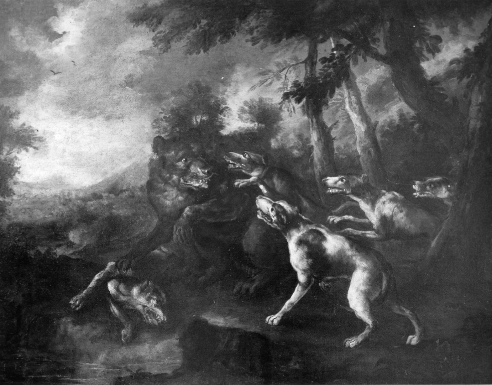 caccia all'orso (dipinto) - ambito romano (sec. XVII)