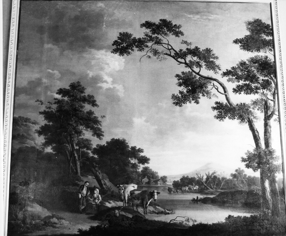 paesaggio con gifure (dipinto) di Harper Adolf Friedrich (seconda metà sec. XVIII)