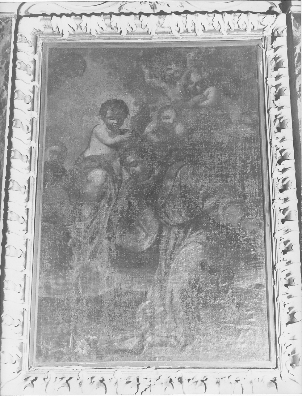apparizione di Gesù Bambino a Sant'Antonio da Padova (dipinto, opera isolata) - ambito laziale (sec. XVIII)