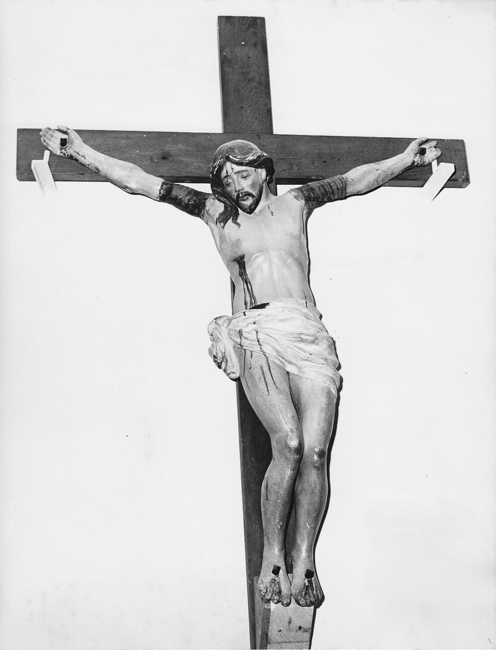 Cristo crocifisso dolente (croce processionale, opera isolata) - bottega laziale (prima metà sec. XVIII, sec. XX)