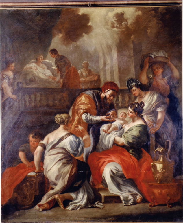 Nascita della Vergine (dipinto) di Vela Giovanni Battista (sec. XVIII)