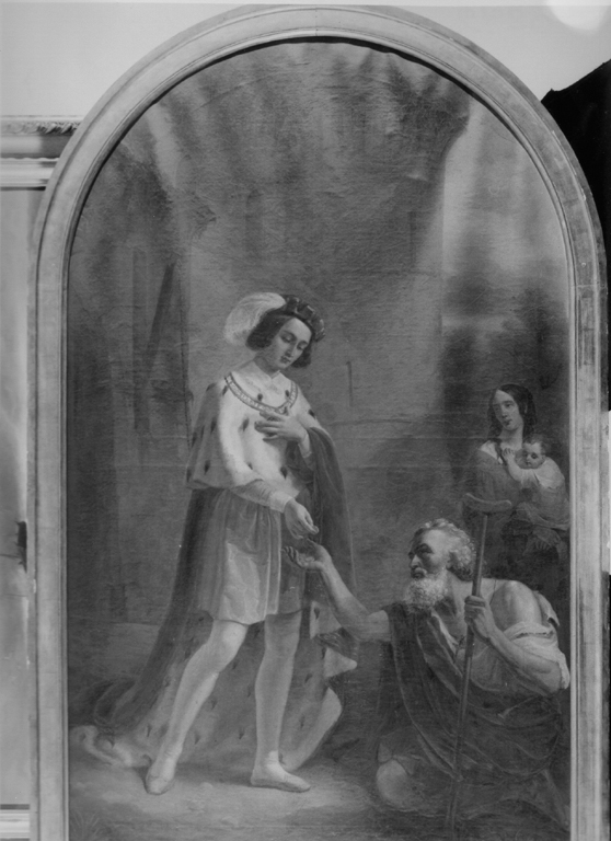 Beato Amedeo di Savoia dona una moneta ad uno storpio (dipinto) di Giuliano Bartolomeo (sec. XIX)