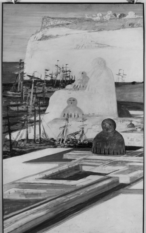 paesaggio marino (dipinto, serie) di Fiume Salvatore (metà sec. XX)
