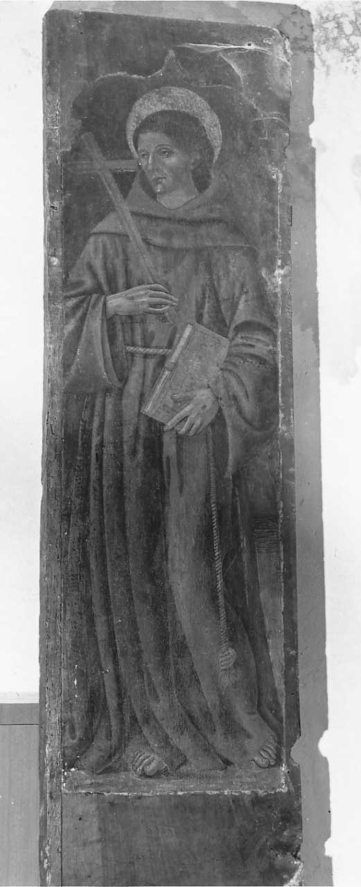 Madonna annunciata/ miracolo di San Nicola/ San Francesco d'Assisi (scomparto di trittico, elemento d'insieme) di Aquili Antonio (scuola) (fine sec. XV)