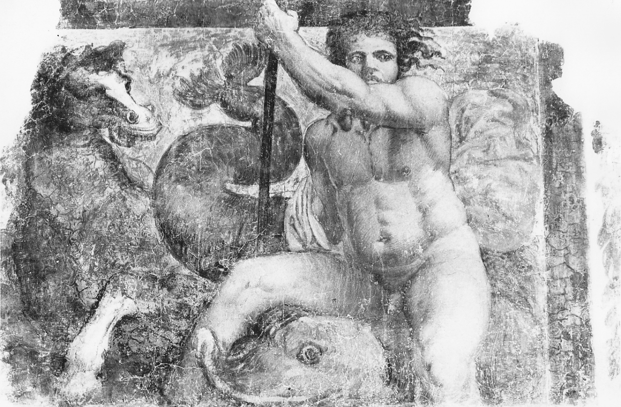 scena mitologica (decorazione pittorica, insieme) di Campi Giulio (attribuito) (sec. XVI)