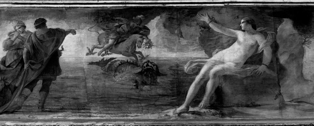 Perseo e Andromeda (dipinto) di Brandi Giacinto (bottega) (sec. XVII)
