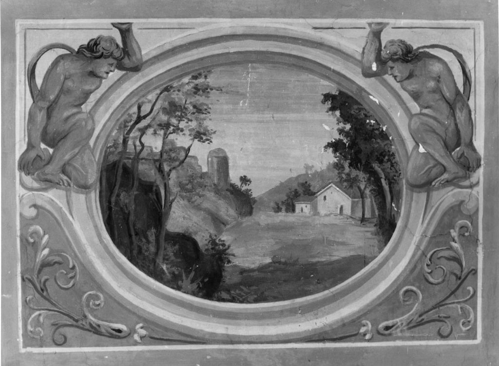 paesaggi (decorazione parietale) - ambito romano (sec. XVII)