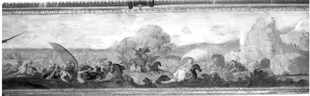 Mosè fa affogare nel Mar Rosso l'esercito egiziano (dipinto) di Tassi Agostino (cerchia) (sec. XVII)
