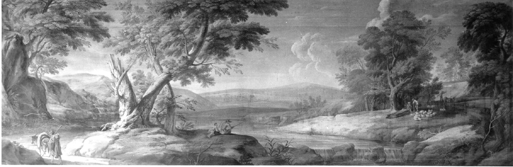 paesaggio fluviale (dipinto) di Onofri Crescenzio (sec. XVII)