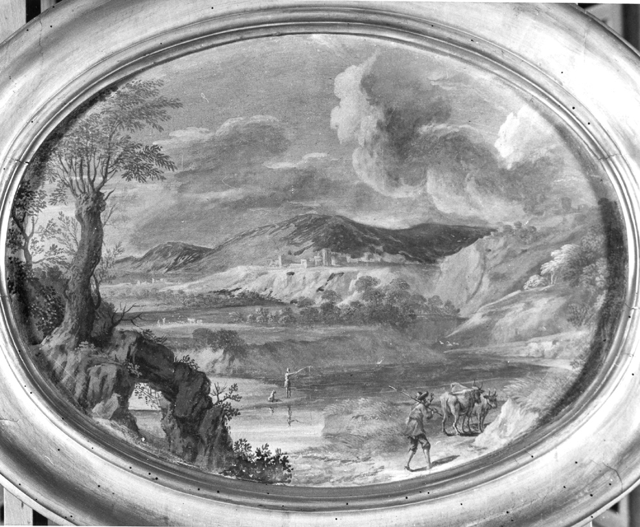 paesaggio fluviale (dipinto) di Onofri Crescenzio (attribuito) (sec. XVII)