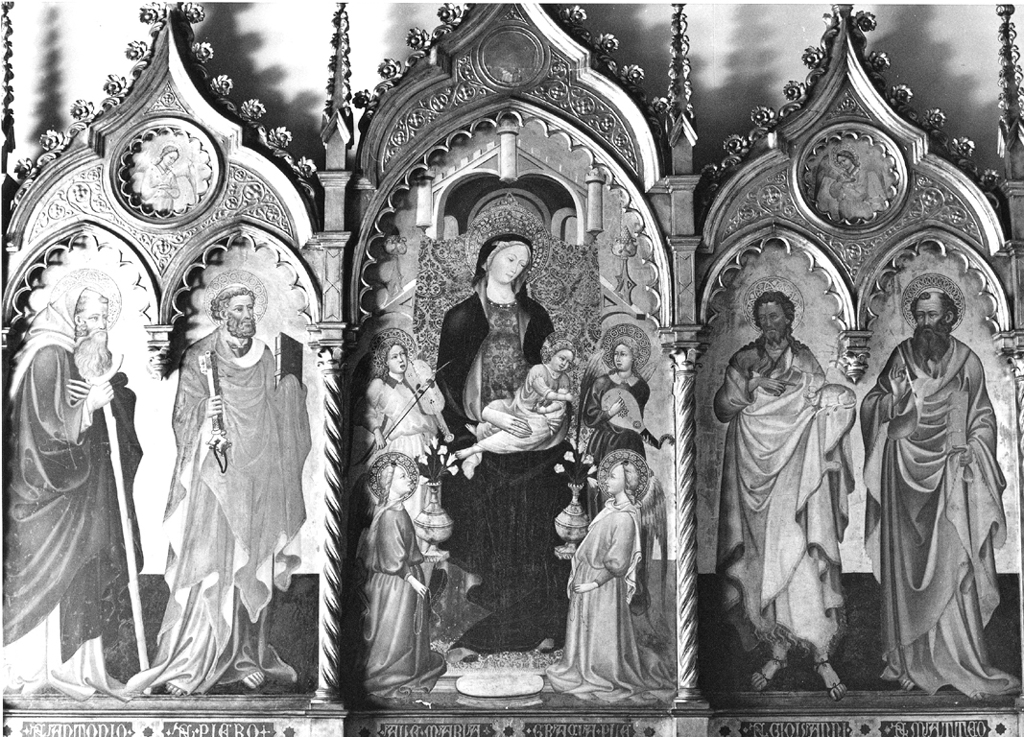 Madonna con Bambino e Santi (dipinto) di cSa Fabrik Marke (sec. XV)