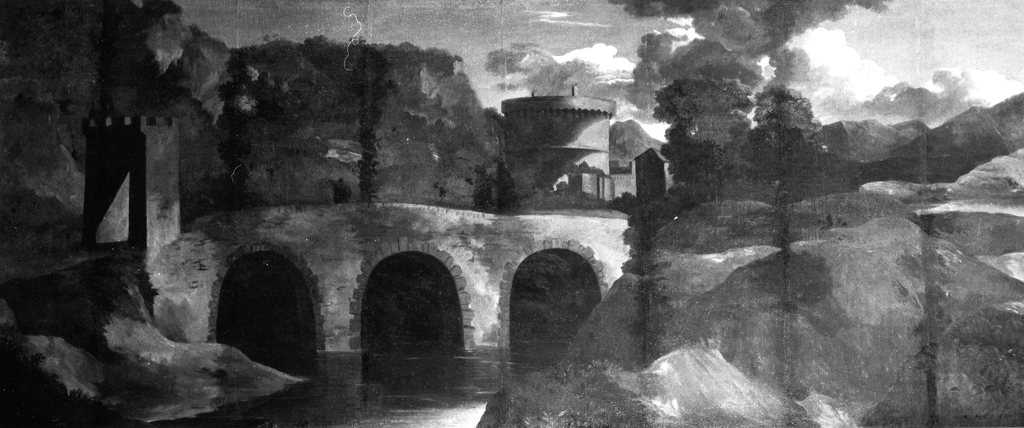 paesaggio con il ponte lucano (dipinto) di Dughet Gaspard detto Pussino (sec. XVII)