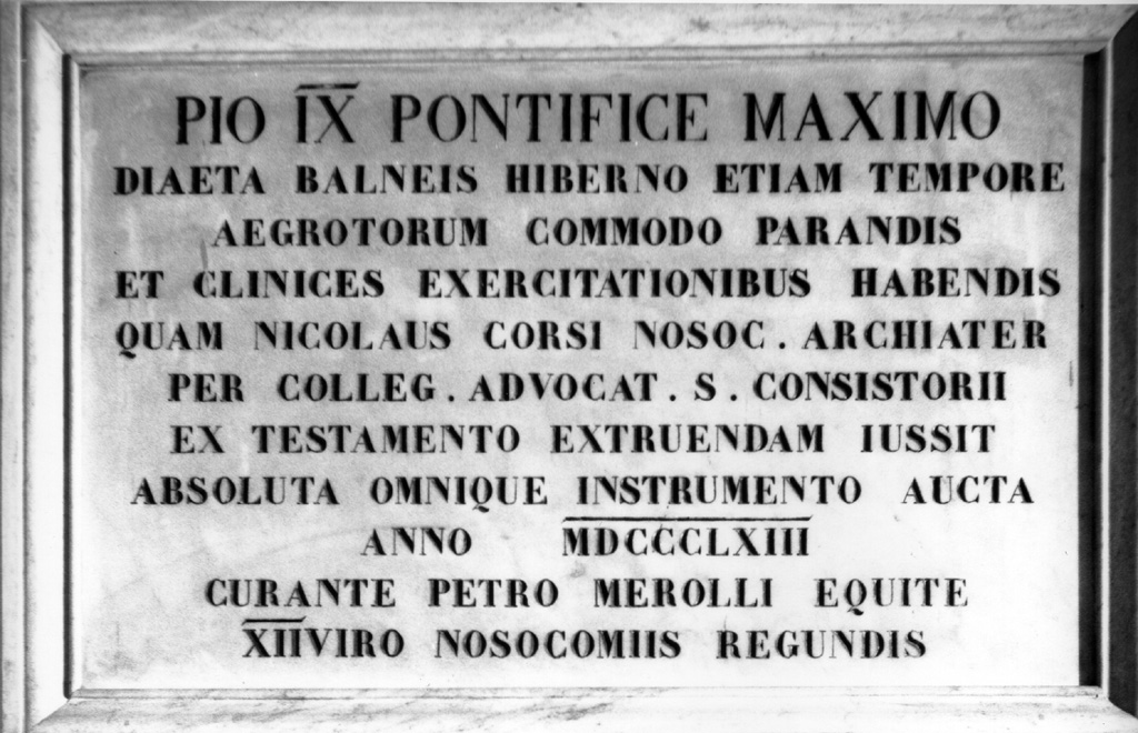 lapide commemorativa di De Angelis Angelo - ambito romano (sec. XIX)