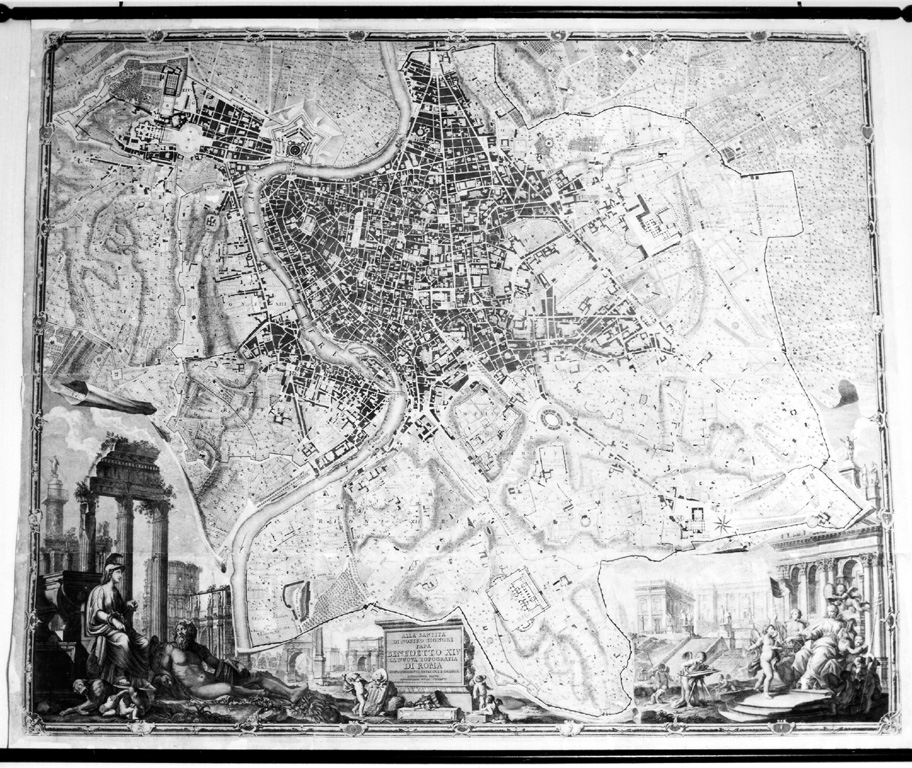 Pianta della città di Roma (stampa composita) di Nolli Giovan Battista (sec. XVIII)