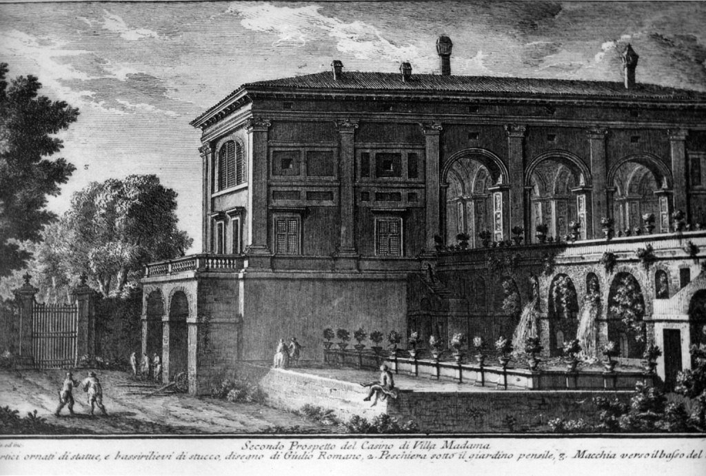 Veduta di Villa Madama (stampa) di Vasi Giuseppe (sec. XVIII)