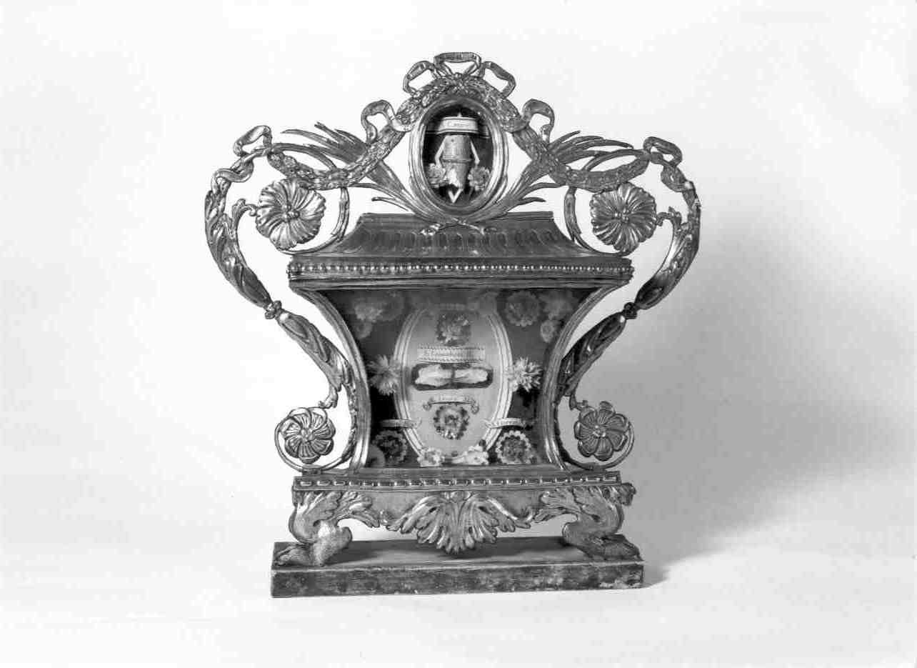 reliquiario a teca - a urna, serie - bottega mantovana (prima metà sec. XIX)