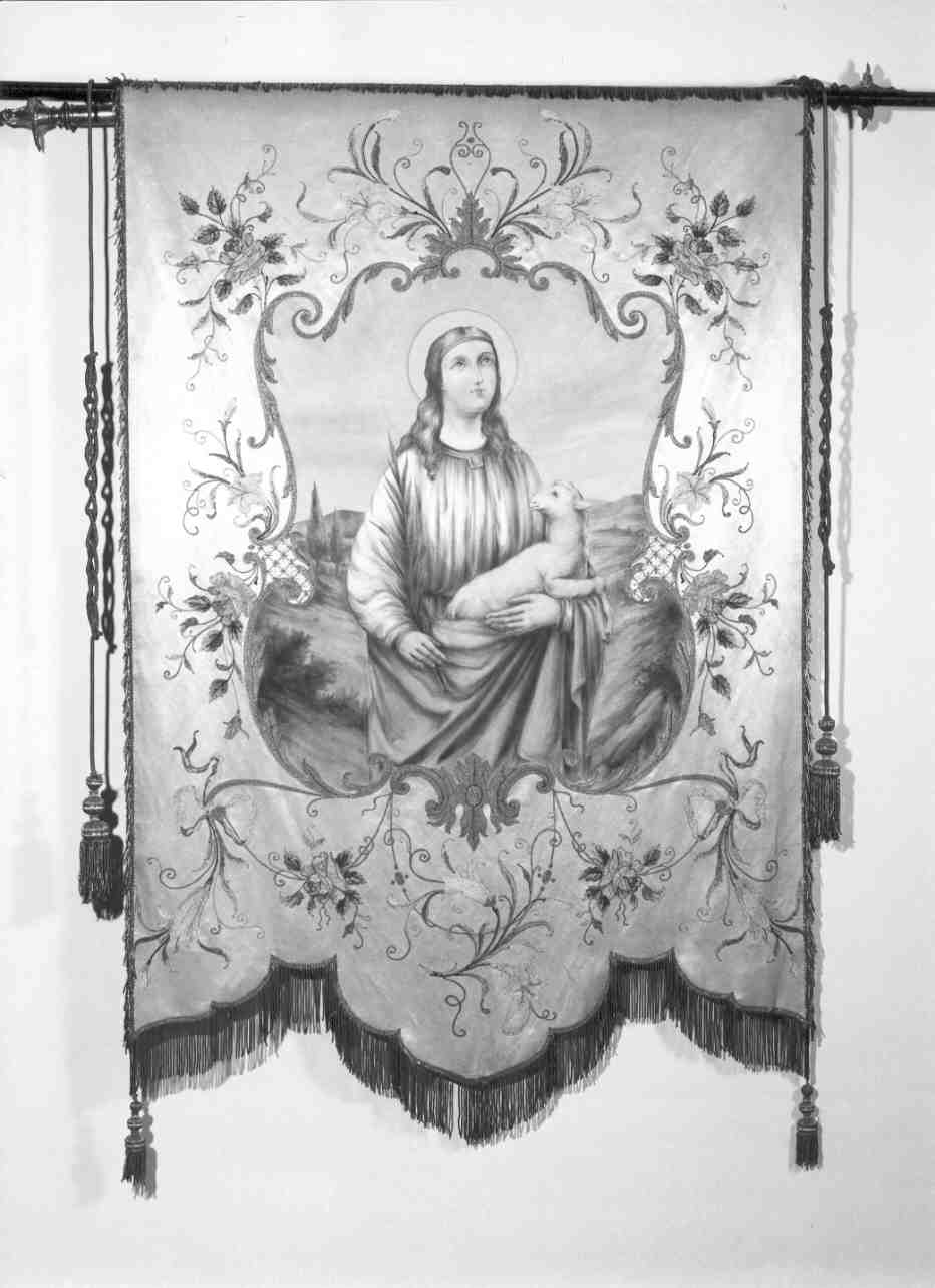 Sant'Agnese (stendardo, opera isolata) - manifattura mantovana (sec. XX)