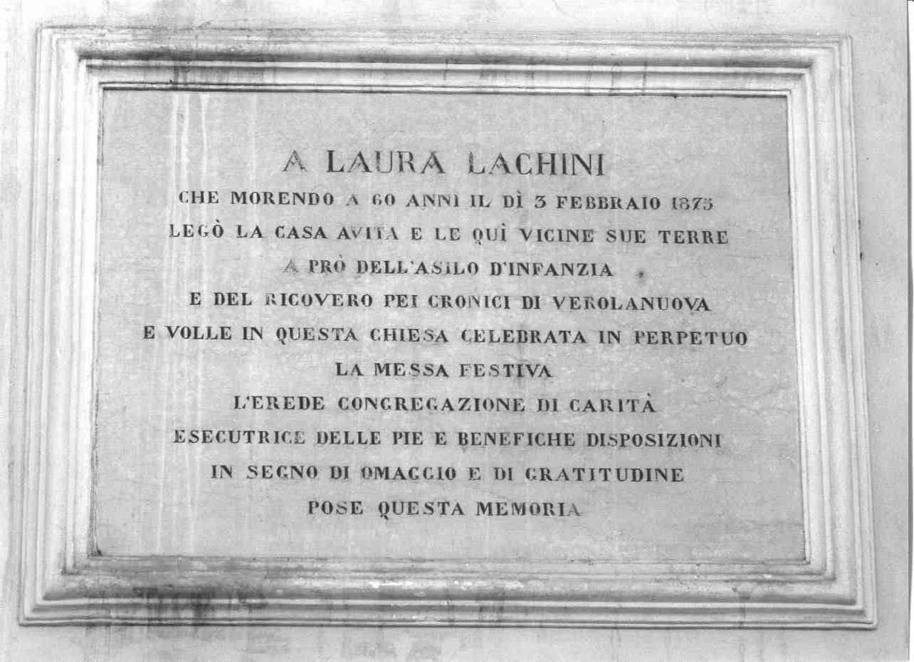 lapide, opera isolata - ambito bresciano (sec. XIX)