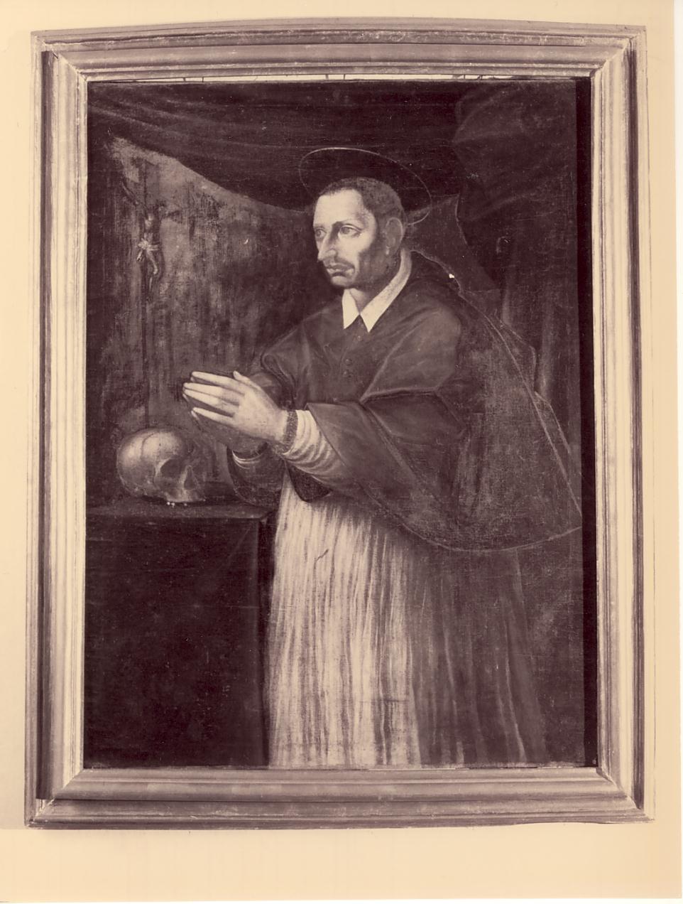 San Carlo Borromeo in adorazione della croce (dipinto, opera isolata) - ambito bresciano (seconda metà sec. XVII)