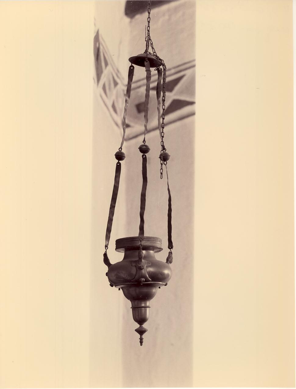 lampada pensile, opera isolata - ambito bresciano (seconda metà sec. XVIII)