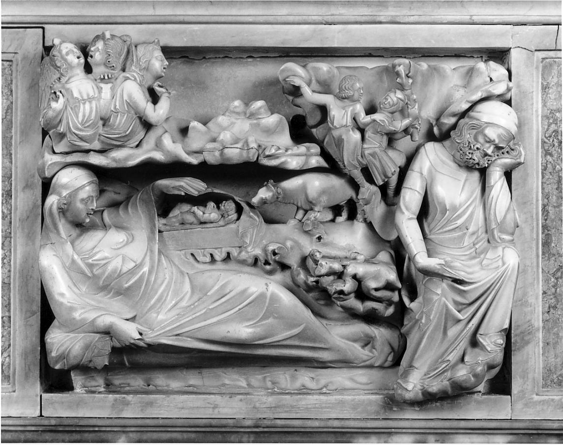 natività di Gesù (rilievo) - ambito lombardo (prima metà sec. XIV)