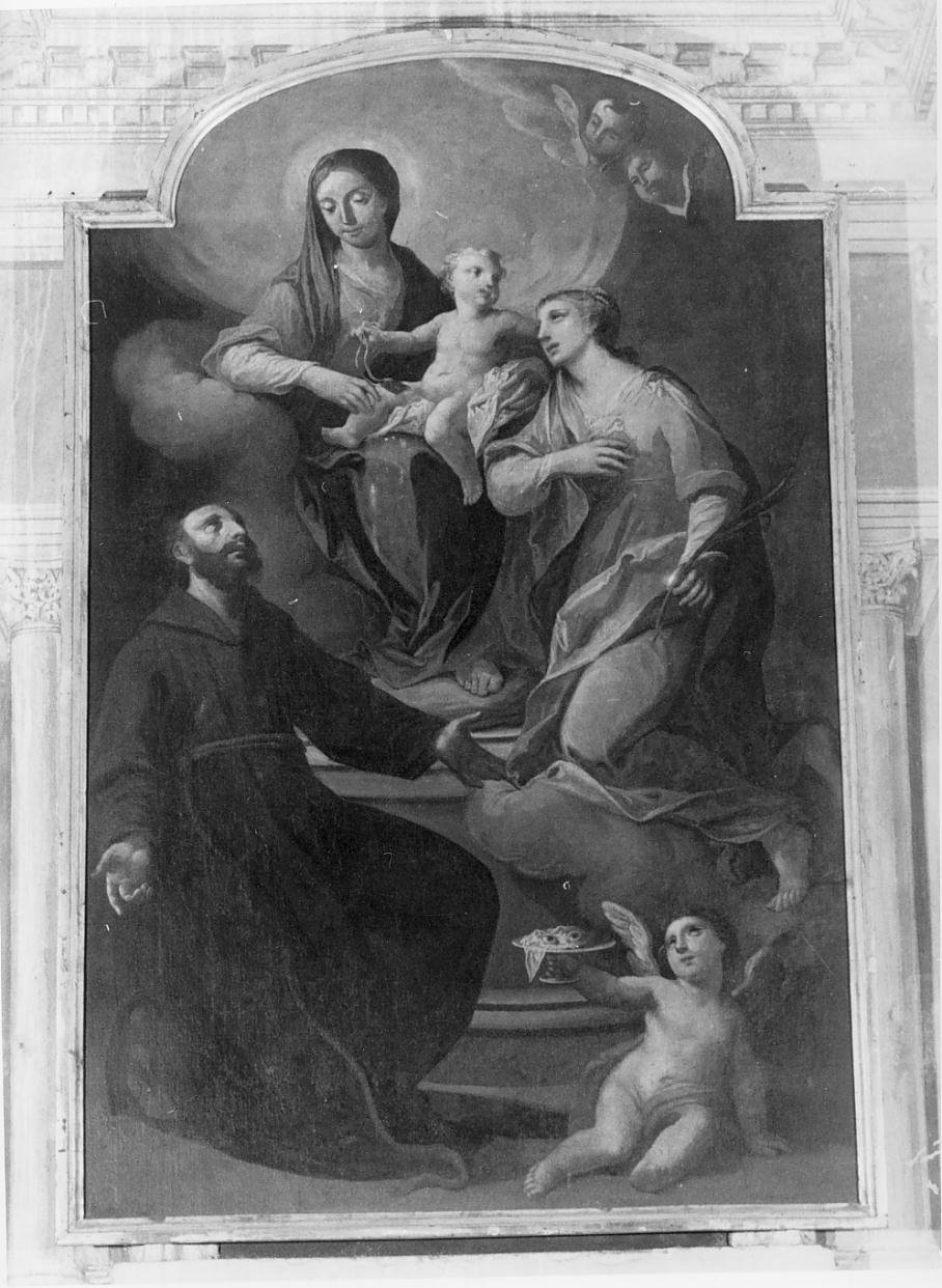 Madonna con Bambino tra San Francesco d'Assisi e Santa Lucia (dipinto) - ambito mantovano (prima metà sec. XVIII)