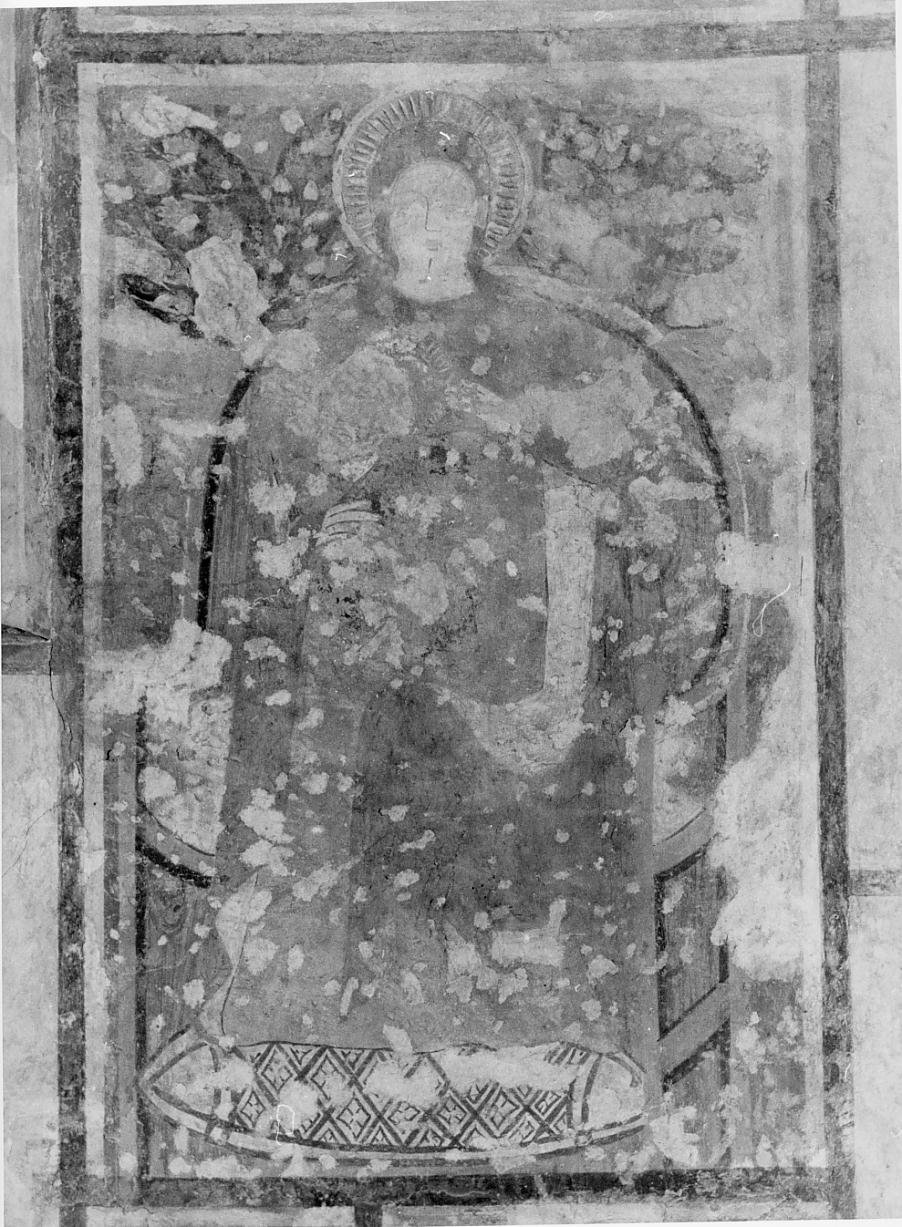 Sant'Anna in trono con Maria Vergine Bambina (dipinto, elemento d'insieme) - ambito mantovano (fine/inizio secc. XI/ XII)