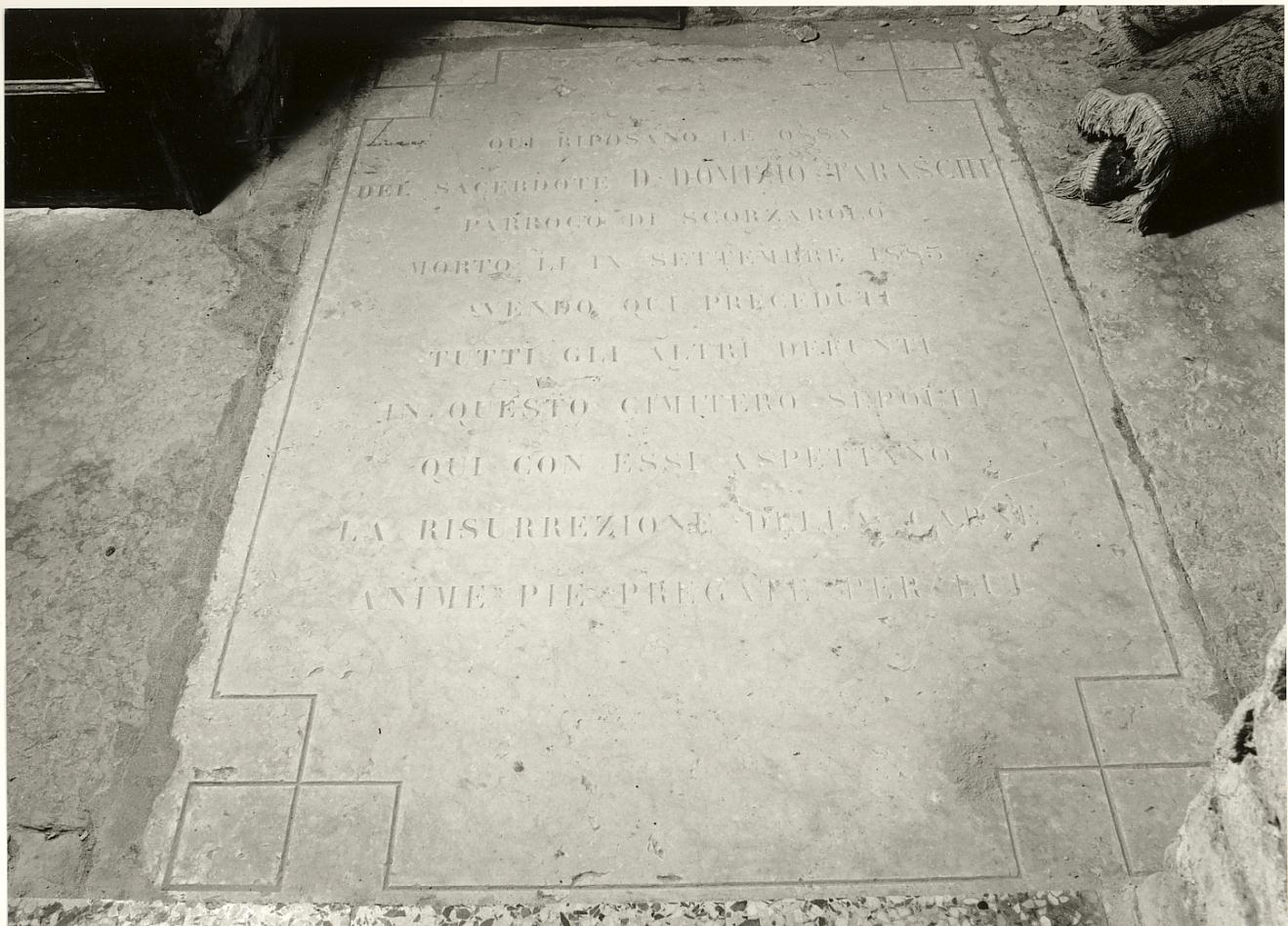 lapide tombale, opera isolata - bottega mantovana (sec. XIX)