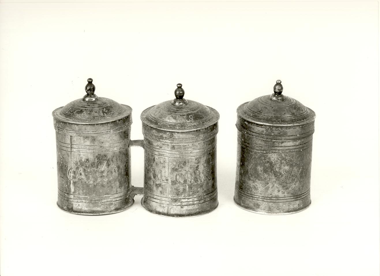 vasetti per oli santi, insieme di Bortolotti Gerolamo (secondo quarto sec. XVIII)