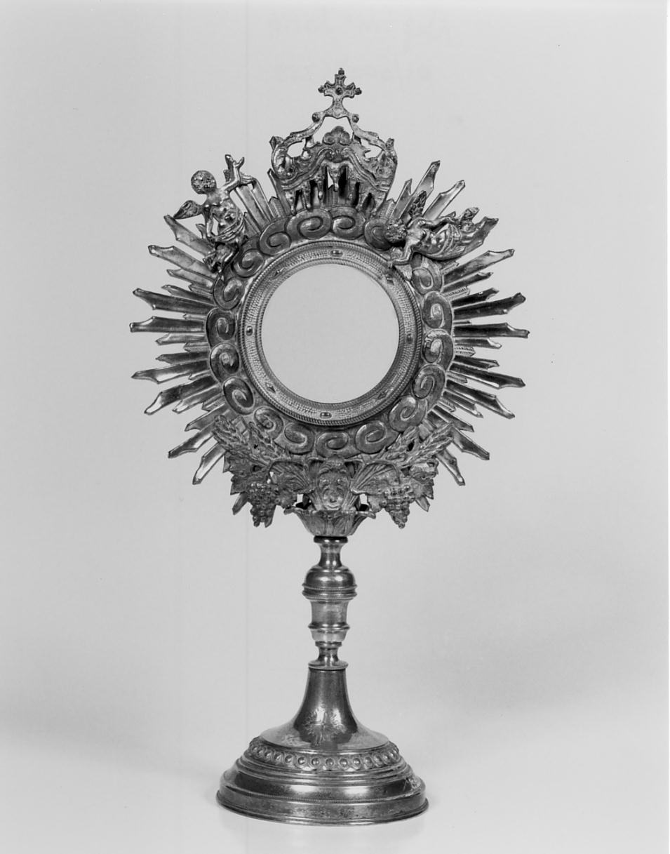 ostensorio - a raggiera, opera isolata - manifattura lombarda (seconda metà sec. XIX)