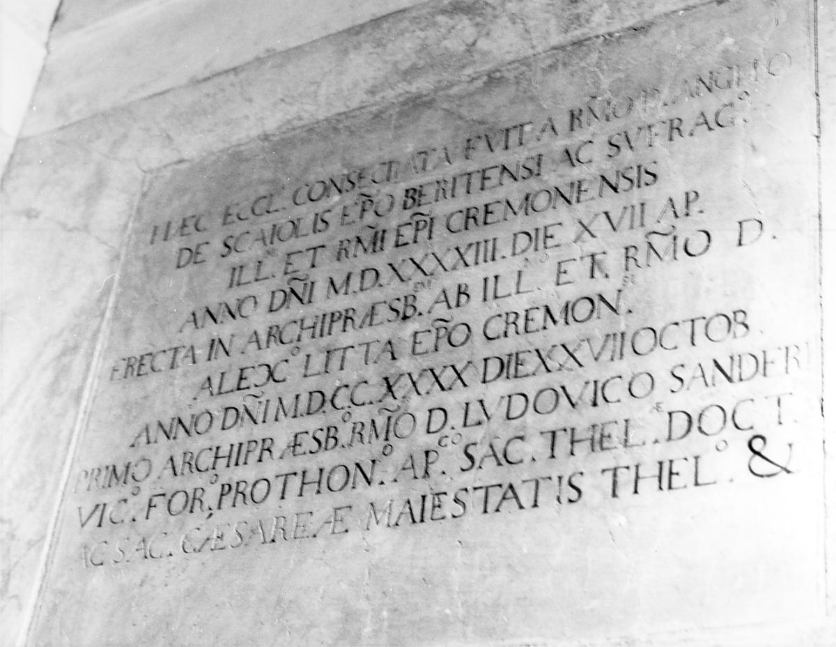 lapide, opera isolata - ambito cremonese (sec. XVIII)