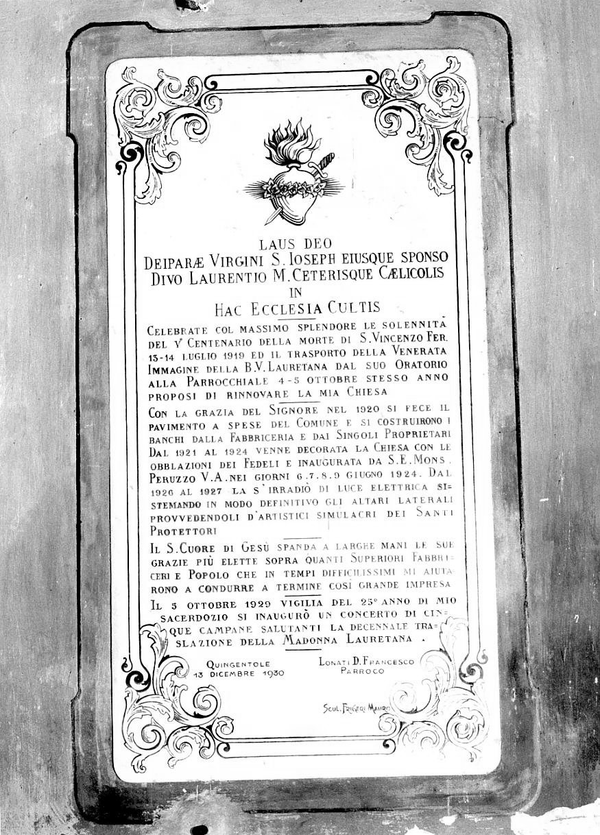 lapide - ambito mantovano (sec. XX)