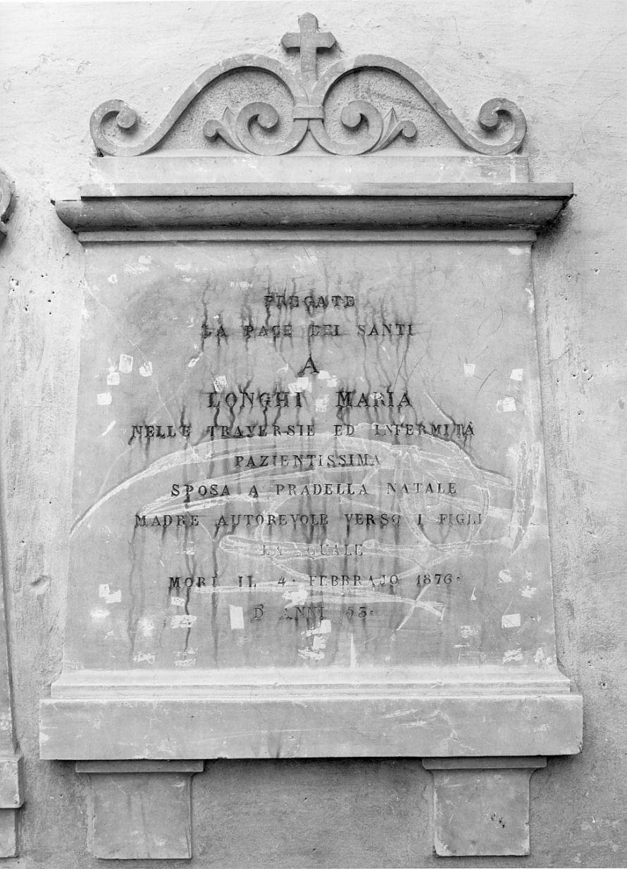 lapide commemorativa - ambito mantovano (sec. XIX)