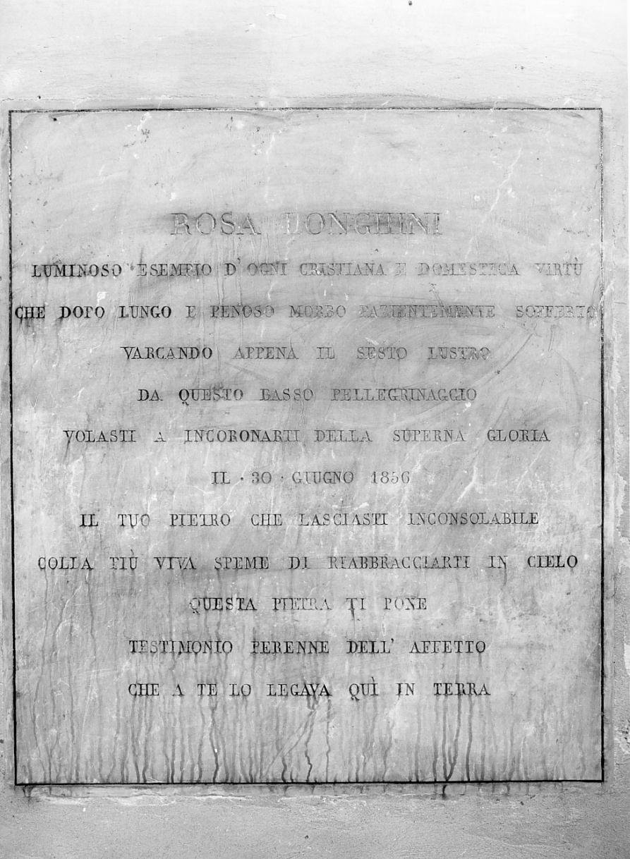 lapide commemorativa - ambito mantovano (sec. XIX)