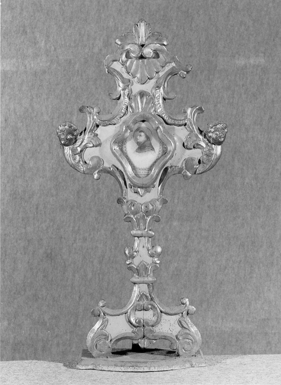 reliquiario - a croce - ambito mantovano (seconda metà sec. XVIII)